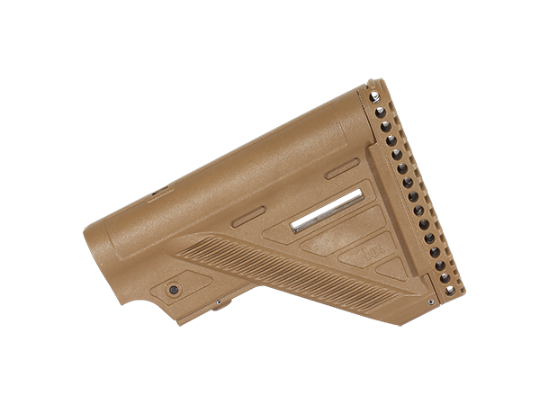 HK Rectractable buttstock slim line, cap flat, lever short, GREEN-BROWN